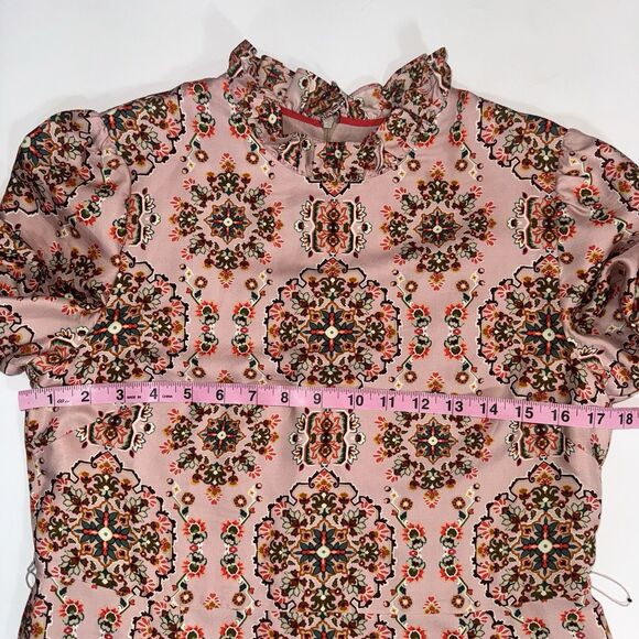 Boden Mariam Silk Maxi Dress Old Rose Intricate Tapestry Modest Church Women 4R - Picture 5 of 11